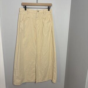 We The Free Come‎ As You Are Cord Maxi Skirt Fall Ivory Western Women's 4